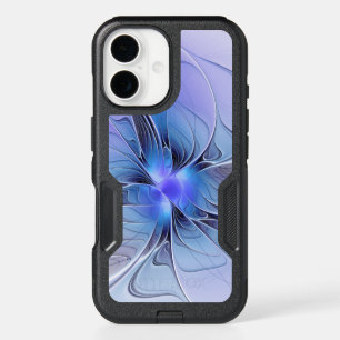 Abstract Modern Fractal Art Lavender Blue iPhone 16 Case