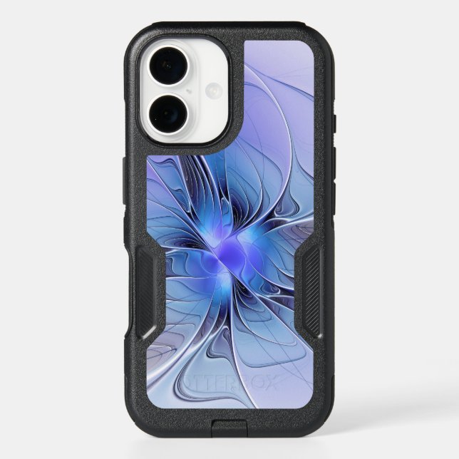 Abstract Modern Fractal Art Lavender Blue Otterbox iPhone Case (Back)