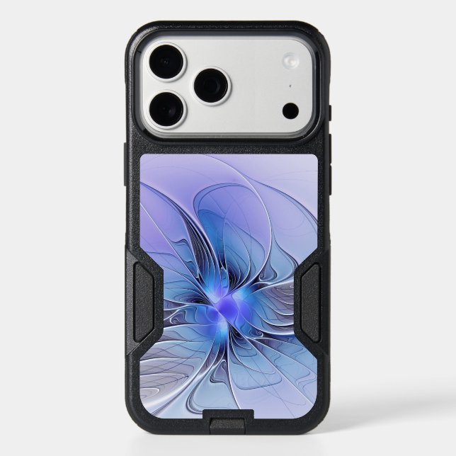 Abstract Modern Fractal Art Lavender Blue Otterbox iPhone Case (Back)