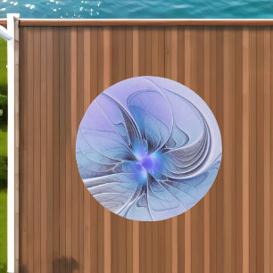 Abstract Modern Fractal Art Lavender Blue Outdoor Rug
