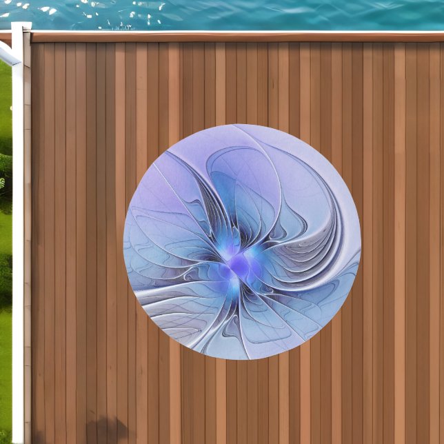 Abstract Modern Fractal Art Lavender Blue Outdoor Rug (Insitu (Outdoor 1))