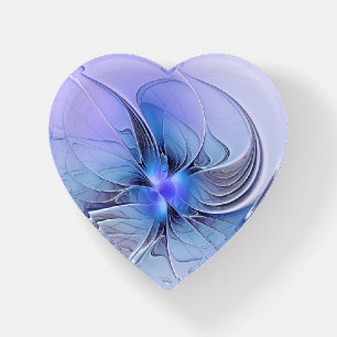Abstract Modern Fractal Art Lavender Blue Paperweight