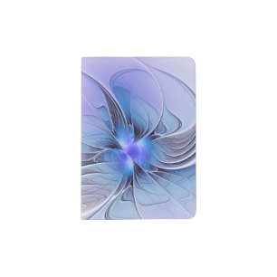 Abstract Modern Fractal Art Lavender Blue Passport Holder