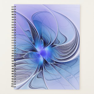 Abstract Modern Fractal Art Lavender Blue Planner