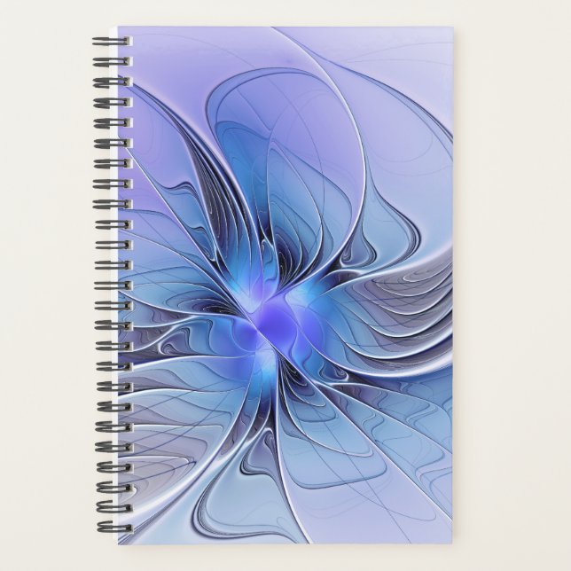 Abstract Modern Fractal Art Lavender Blue Planner (Front)