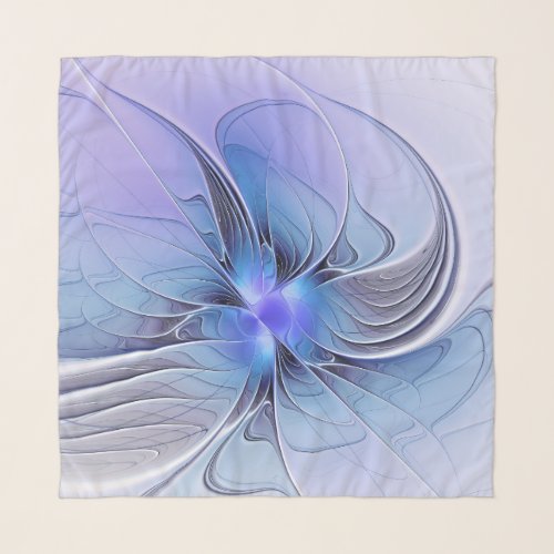 Abstract Modern Fractal Art Lavender Blue Scarf