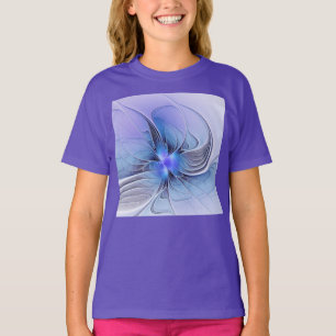 Abstract Modern Fractal Art Lavender Blue T-Shirt