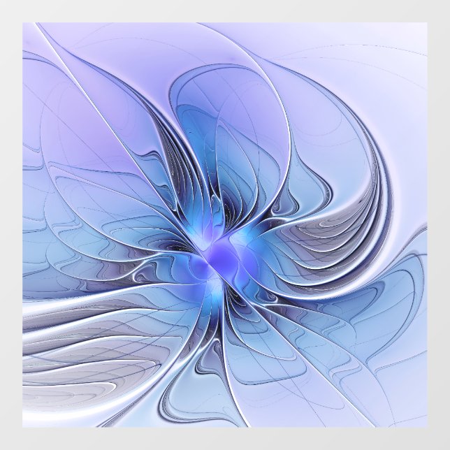 Abstract Modern Fractal Art Lavender Blue Window Cling (Sheet)
