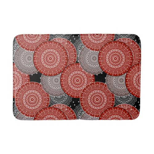 Abstract modern geometrcal circles round shapes ma bath mat