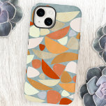 Abstract Modern Geometric Art Case-Mate iPhone 14 Case<br><div class="desc">Abstract modern geometric art in blush pink,  orange and duck egg blue.  Organic shapes are scattered over the surface of this textured painting.</div>