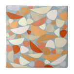 Abstract Modern Geometric Art Ceramic Tile<br><div class="desc">Modern contemporary abstract geometric art with organic fluid shapes in warm pastel colors.</div>