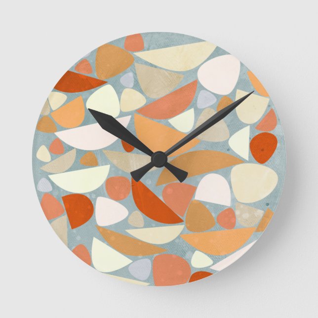 Abstract Modern Geometric Art Round Clock (Front)