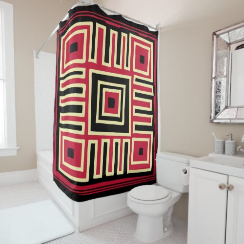 Abstract modern geometric art shower curtain