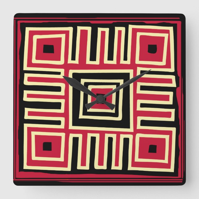 Abstract modern geometric art square wall clock (Front)