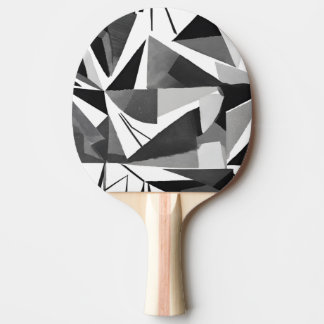 Abstract Modern Geometric Black & White Watercolor Ping Pong Paddle