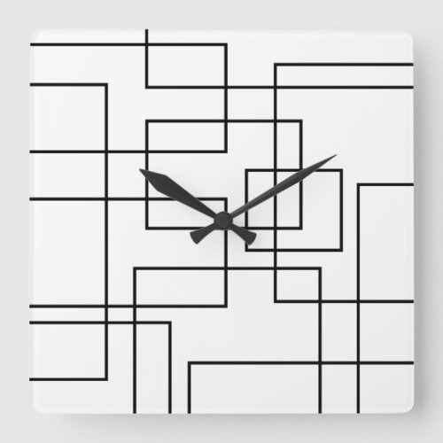 Abstract Modern Geometric Box Design Square Wall Clock