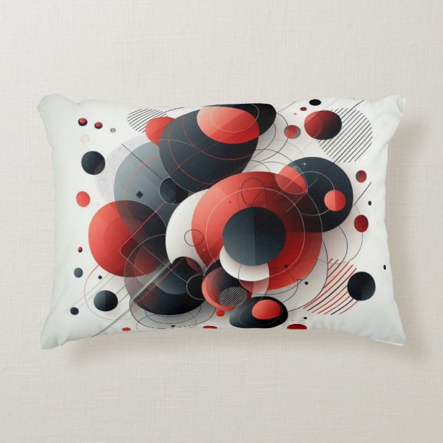 Abstract Modern Geometric Circle Throw Pillow (Front)