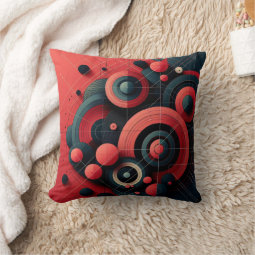 Abstract Modern Geometric Circle Throw Pillow Zazzle