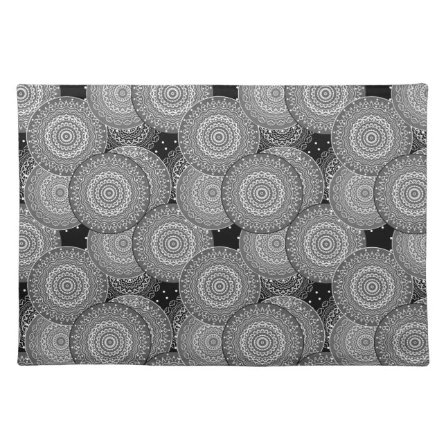 Abstract modern geometric circles round shapes man cloth placemat (Front)