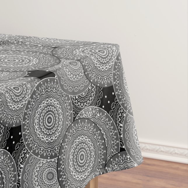 Abstract modern geometric circles round shapes man tablecloth (In Situ)