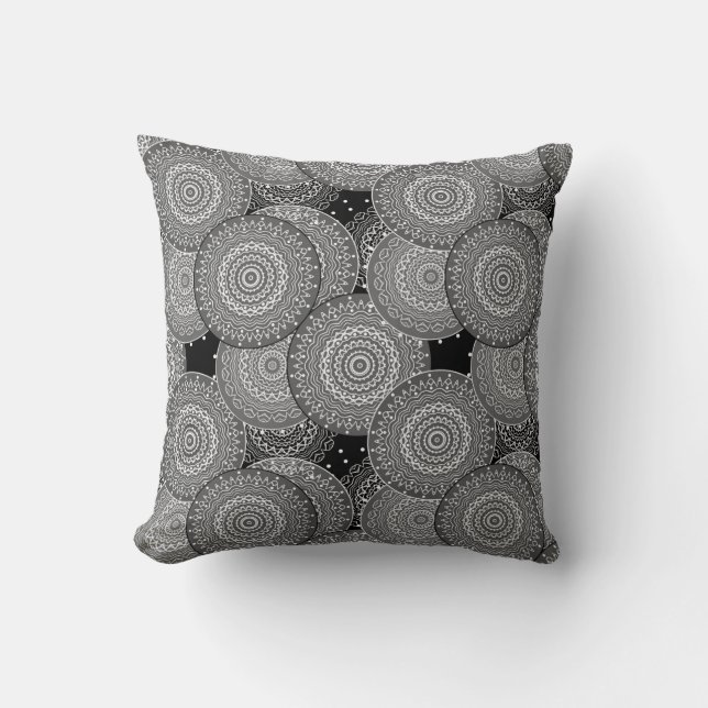 Abstract modern geometric circles round shapes man throw pillow (Front)