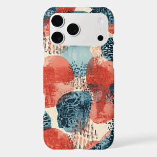abstract modern geometric Coral and Blue iPhone 17 Pro Max Case