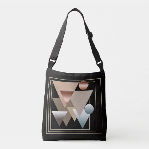 Abstract modern geometric futuristic art crossbody bag