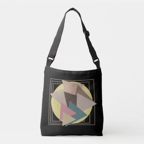 Abstract modern geometric futuristic art crossbody bag