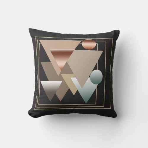 Abstract modern geometric futuristic art throw pillow