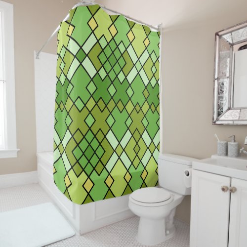 Abstract modern geometric honeycombed pattern shower curtain