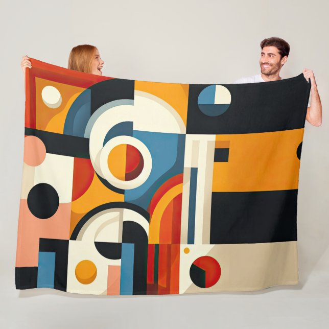 Abstract Modern Geometric Painting  Fleece Blanket (In Situ)