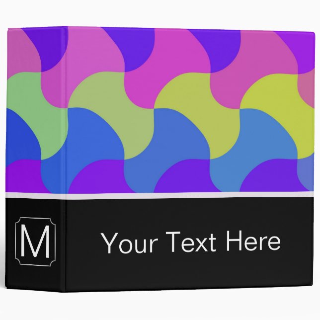 Abstract Modern Geometric Pattern 8 3 Ring Binder (Front/Spine)
