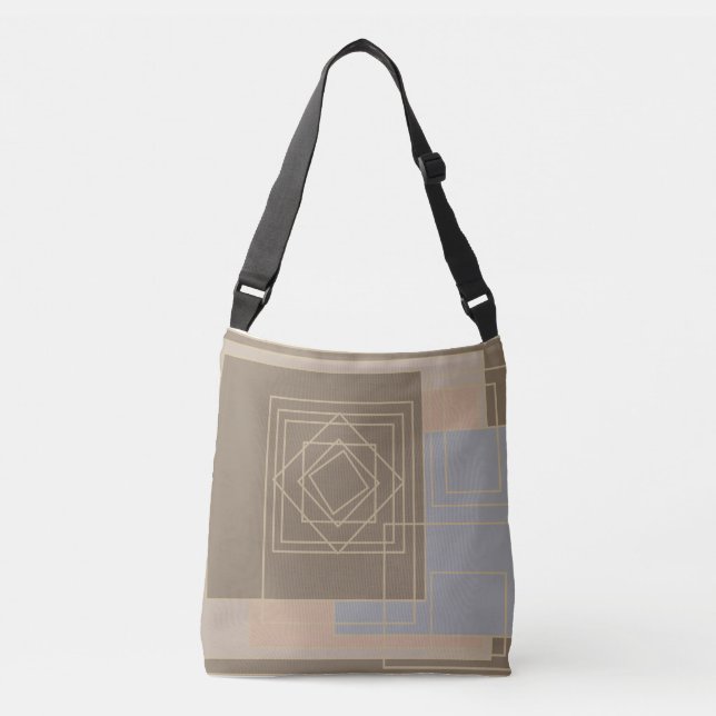 Abstract modern geometric pattern crossbody bag (Front)