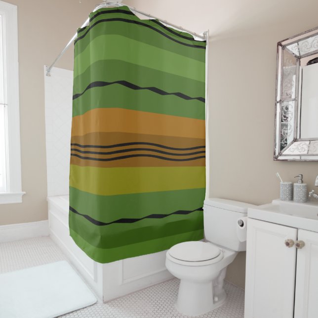 Abstract modern geometric pattern shower curtain (In Situ)