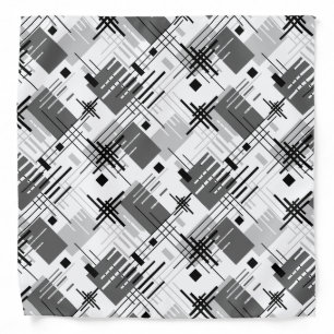 Abstract modern geometric shapes striped lined rec bandana