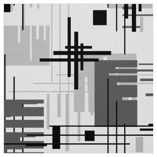 Abstract modern geometric shapes striped lined rec fabric