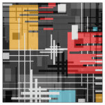 Abstract modern geometric shapes striped lined rec fabric