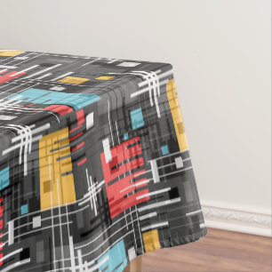 Abstract modern geometric shapes striped lined rec tablecloth