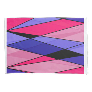 Abstract modern geometric shapes triangles pink pillow case