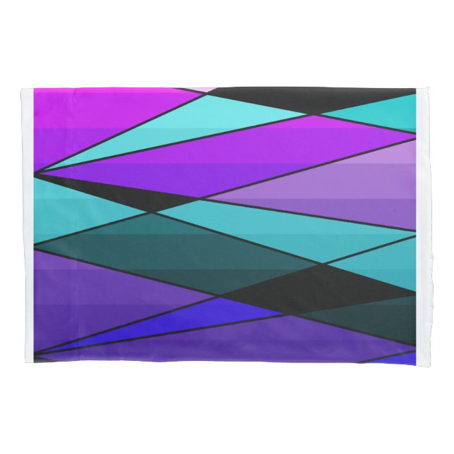 Abstract modern geometric shapes triangles pink pillow case (Front)
