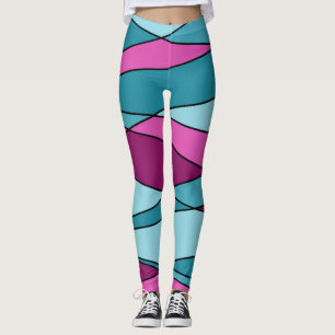 Abstract modern geometric shapes triangles pink tu leggings