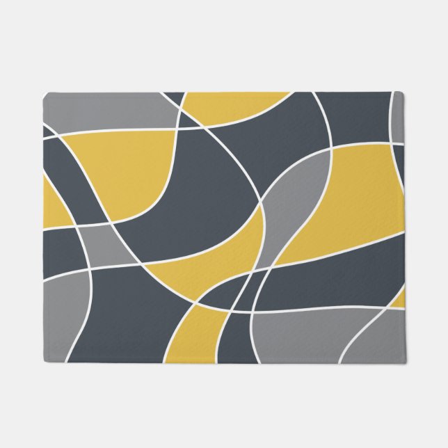 Abstract, modern, geometric, trendy pattern doormat (Front)