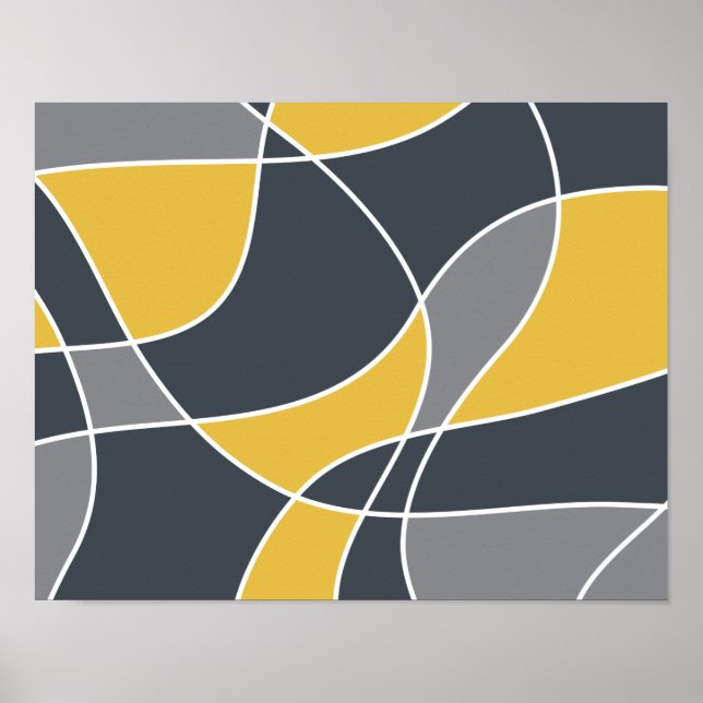Abstract, modern, geometric, trendy pattern poster (Front)