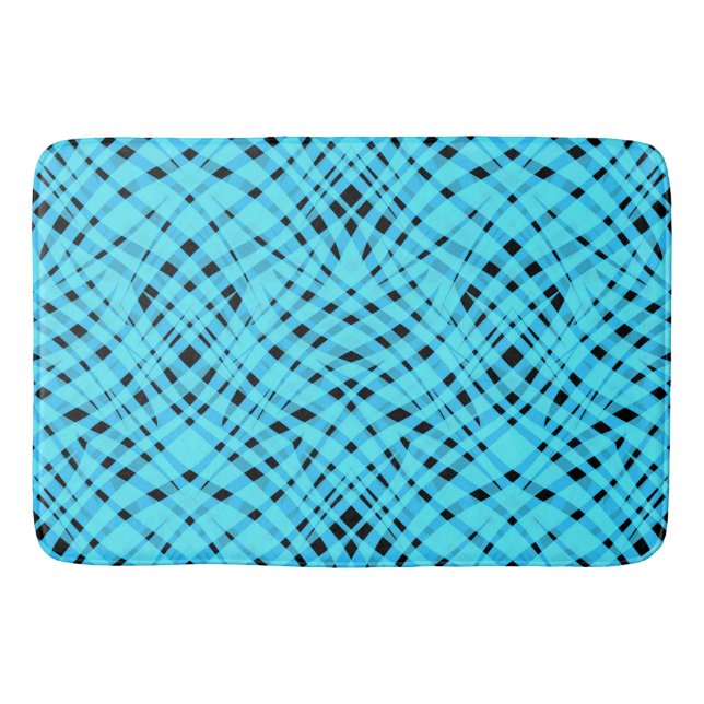 Abstract modern geometrical bright striped print bath mat (Front)
