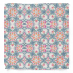 Abstract modern geometrical ornamental print blue bandana