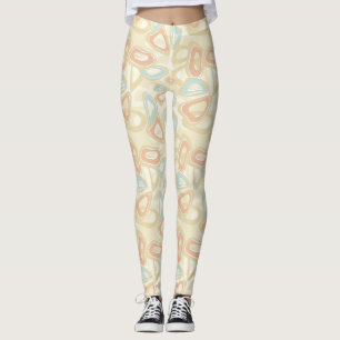 Abstract modern geometrical shapes pastel retro vi leggings