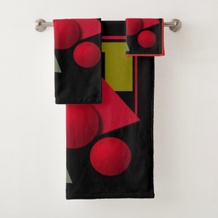 Abstract modern geometrical shapes print bath towel set