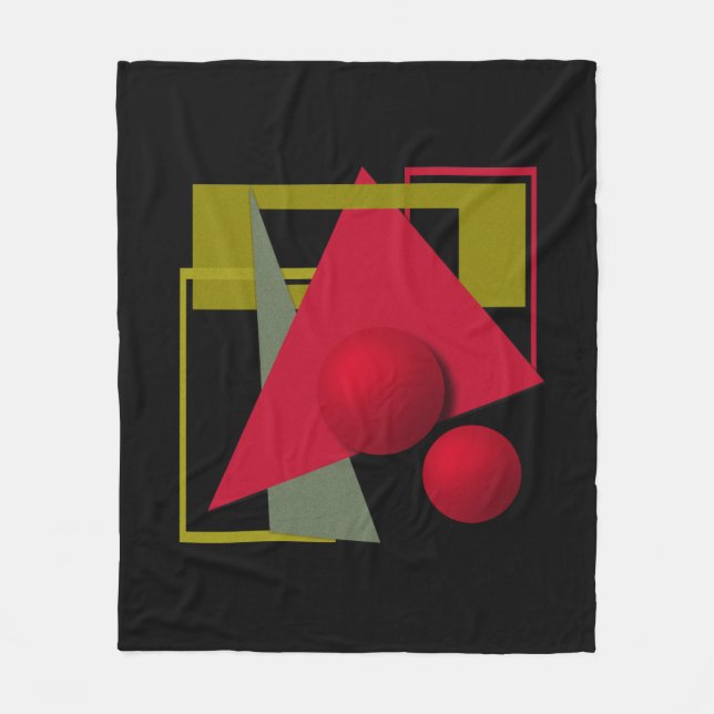 Abstract modern geometrical shapes print fleece blanket (Front)