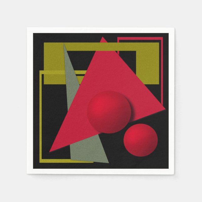Abstract modern geometrical shapes print napkins (Front)