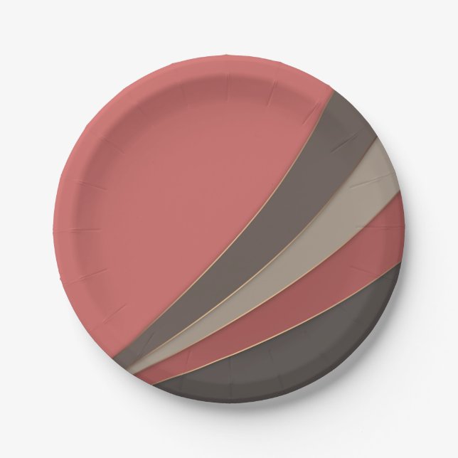 Abstract modern geometrical simple print paper plates (Front)